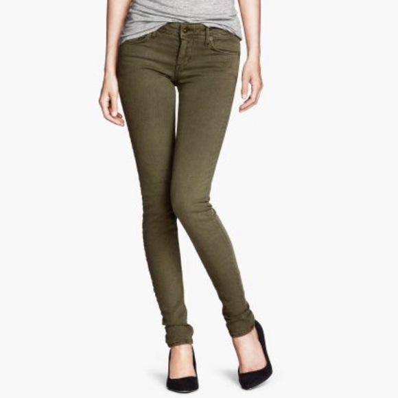 olive colored skinny jeans